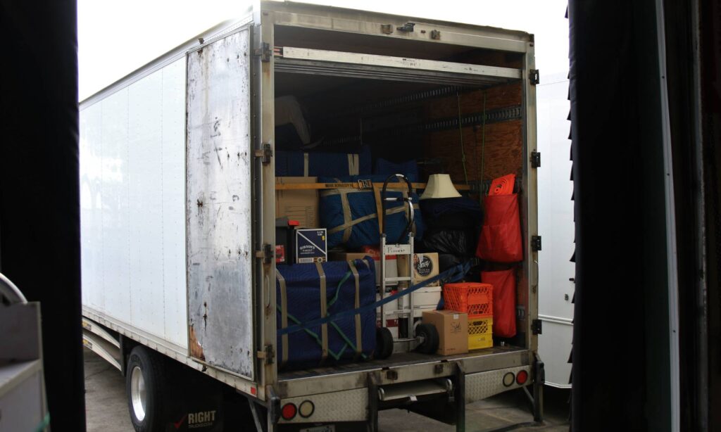loaded moving truck